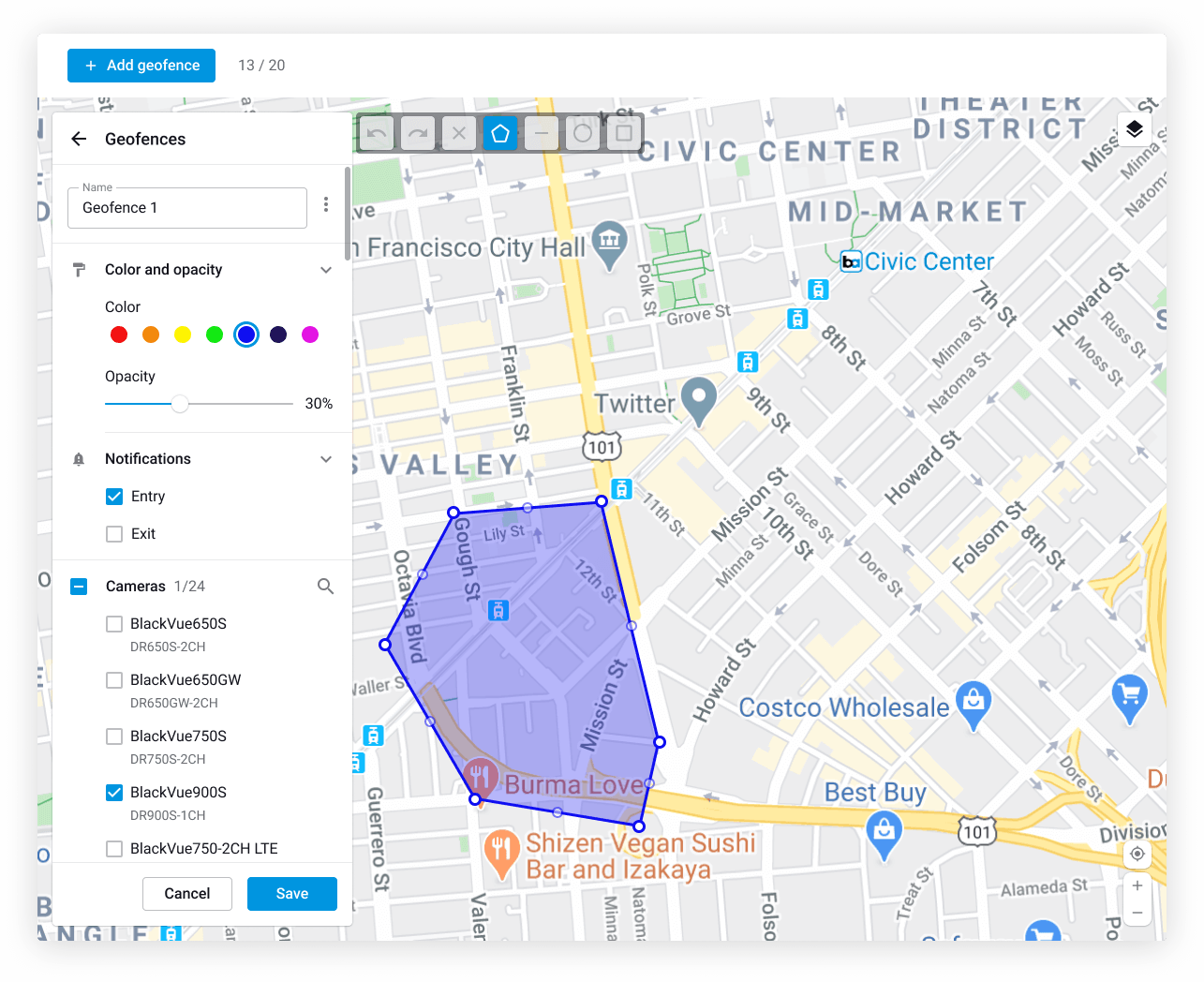 geofence Fleeta GPS tracking